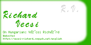 richard vecsi business card